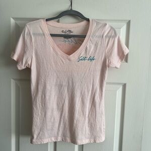 Salt Life Women's Pink V-Neck Top SML
